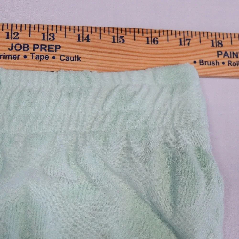 Disney Mickey Mouse Skirt Women M Mint Green Terry Cloth Embossed Mini Skirt